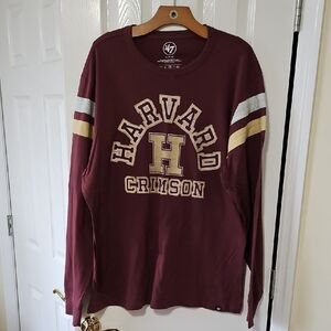 47 Brand Maroon Harvard Long Sleeve Shirt